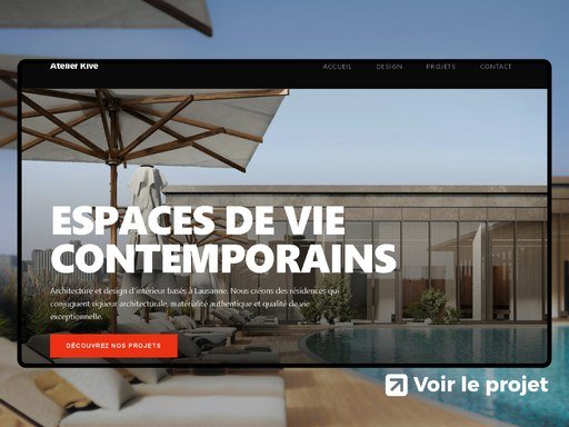 Page d’accueil du site Atelier Rive